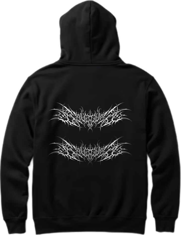 Goth Oversize Hoodie Black Back 2