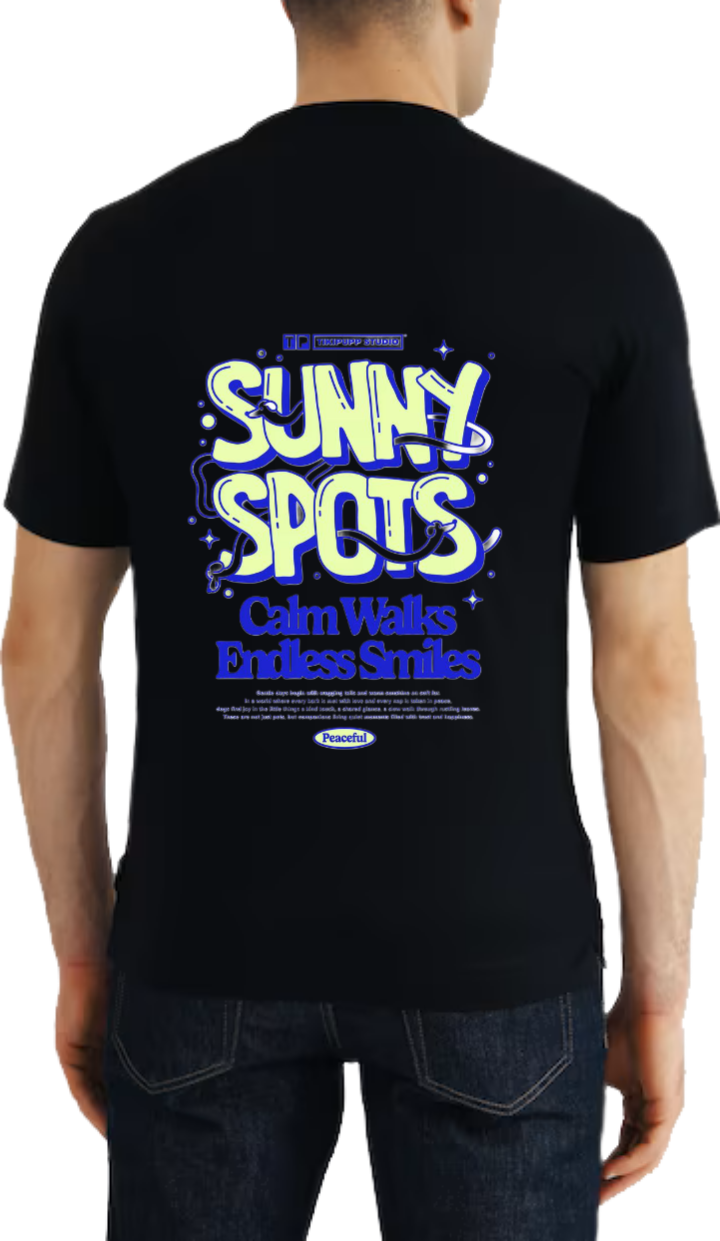 SUNNY SPOTS t- shirt One Size Black Back 2