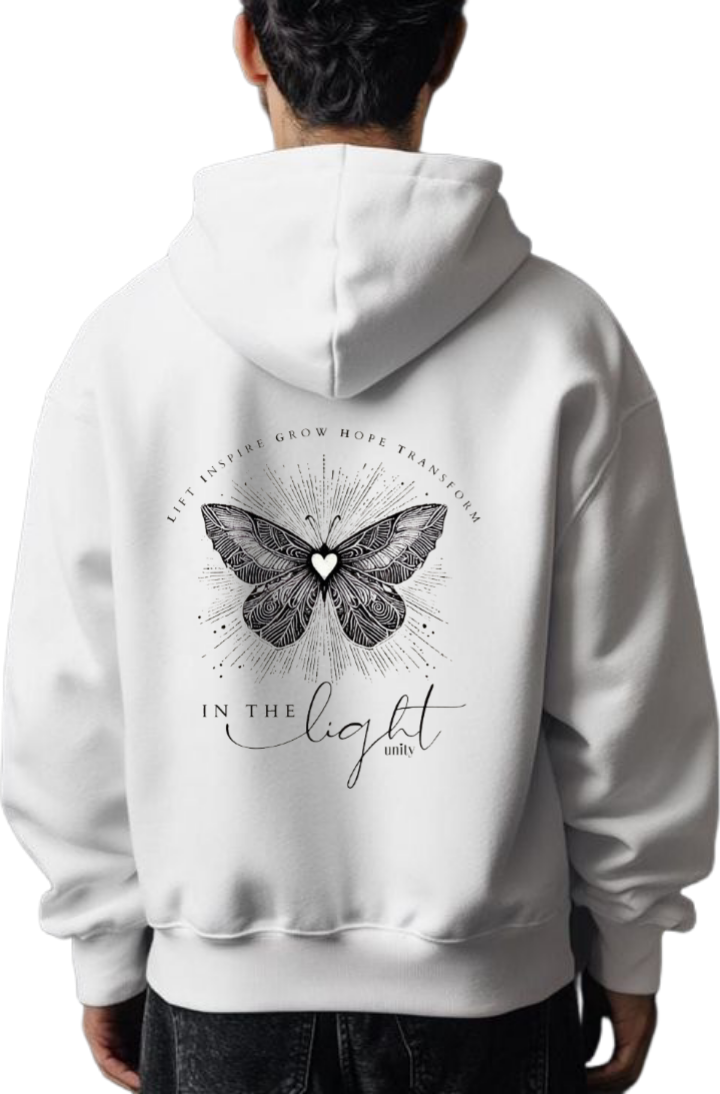 butterflies Oversize Hoodie White Back 2