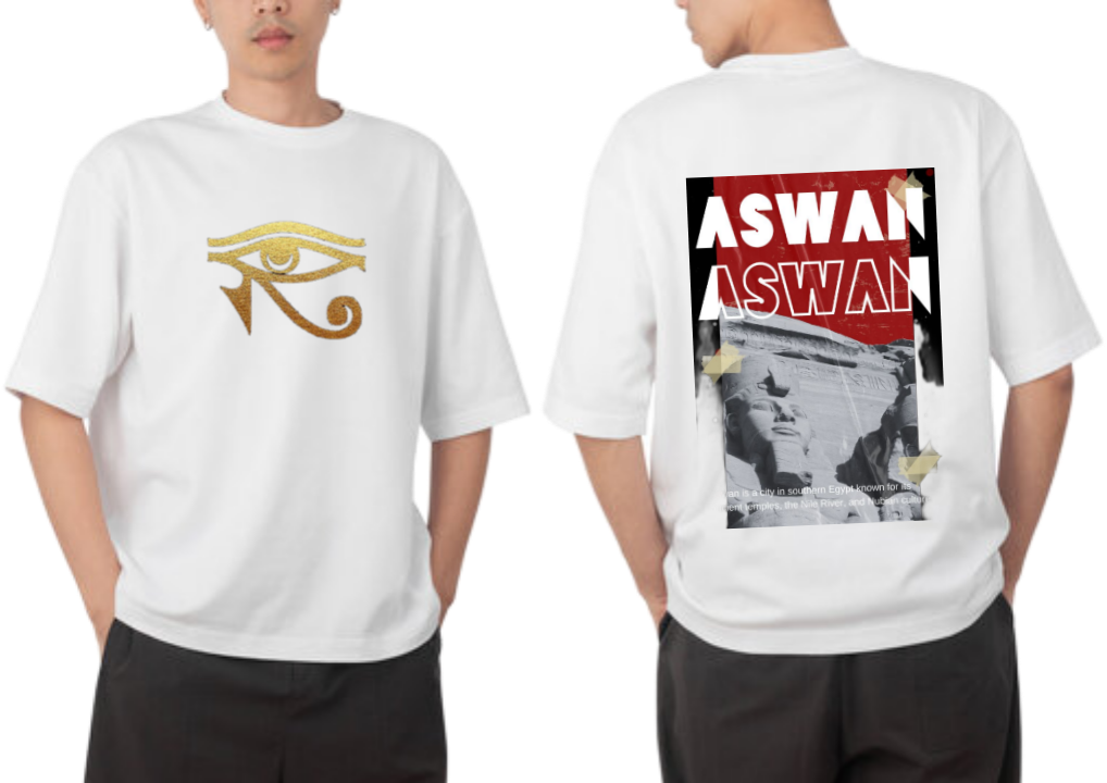 Egypt t- shirt Over Size White Back 2