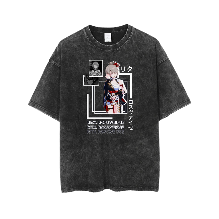 Genshin Impact Rita Rossweisse t- shirt Over Size Washed 2