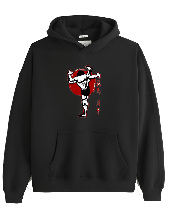 Anime baki oversize hoodie Black 2