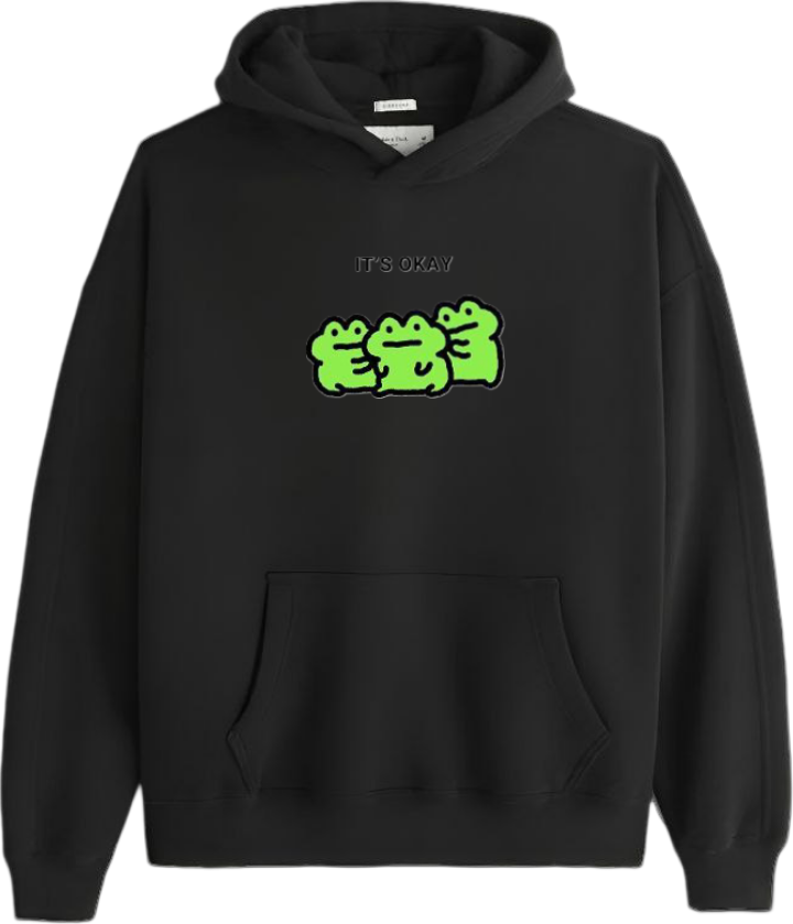 Frog Oversize Hoodie Black 2