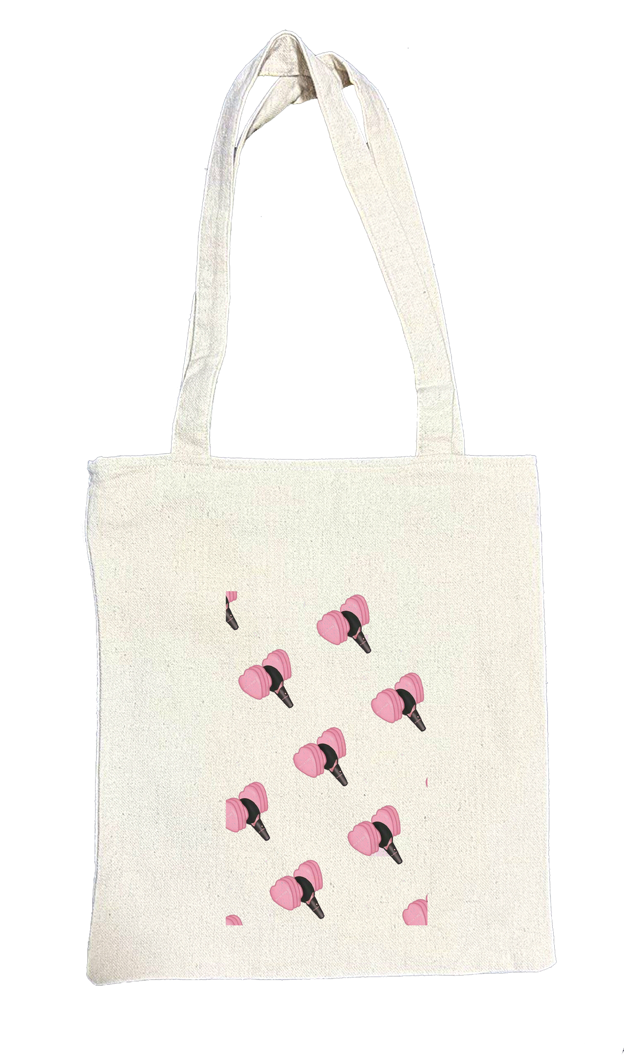 Black pink tote bag beige 2