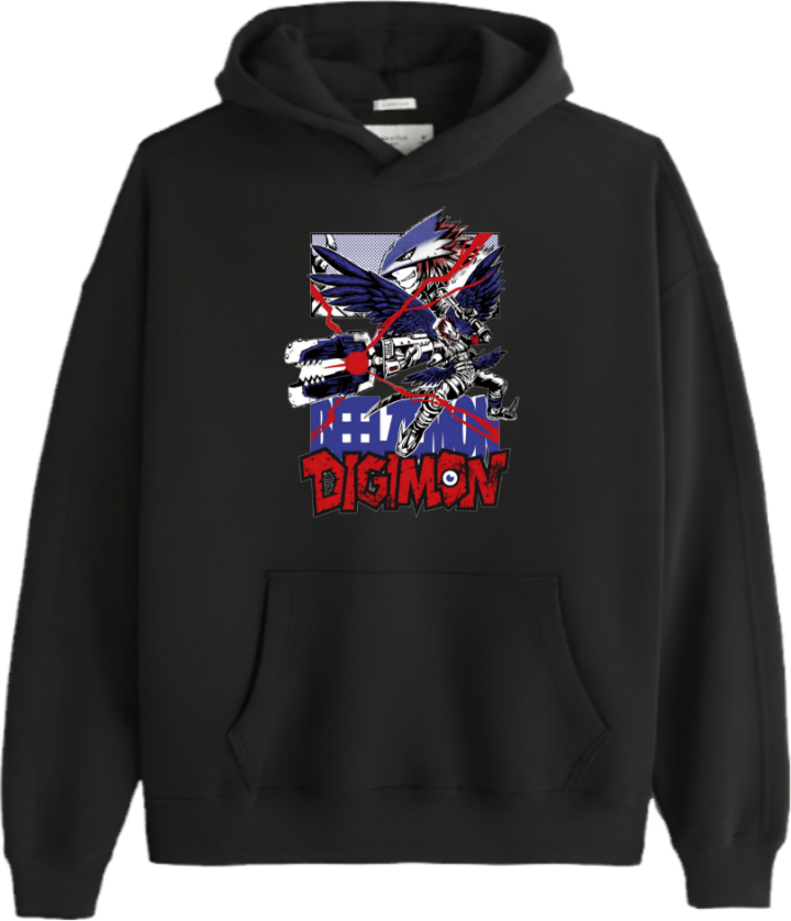 Digimon Adventure Over Size hoodie Black 2