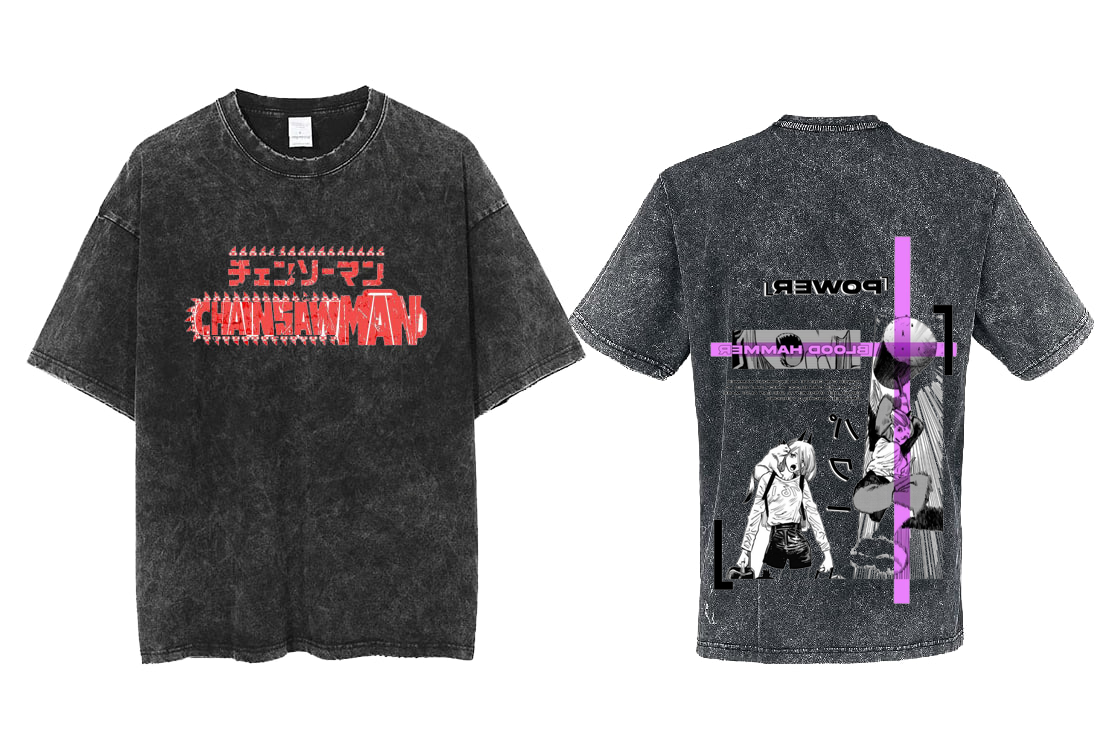 Chainsaw Man t- shirt One Size Washed Back 1