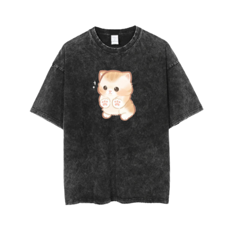 cat One Size t- shirt Washed 2