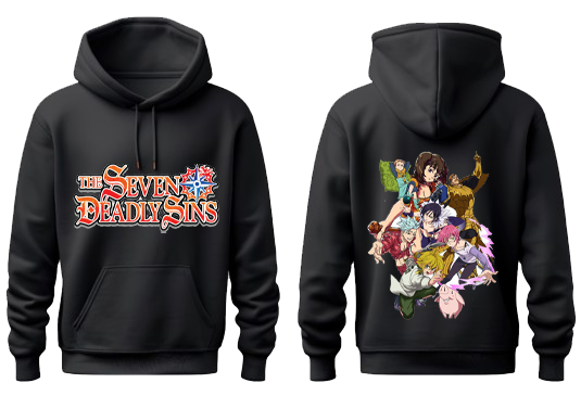 Anime Nanatsu no taizai seven deadly sins Oversize Hoodie Black Back 2