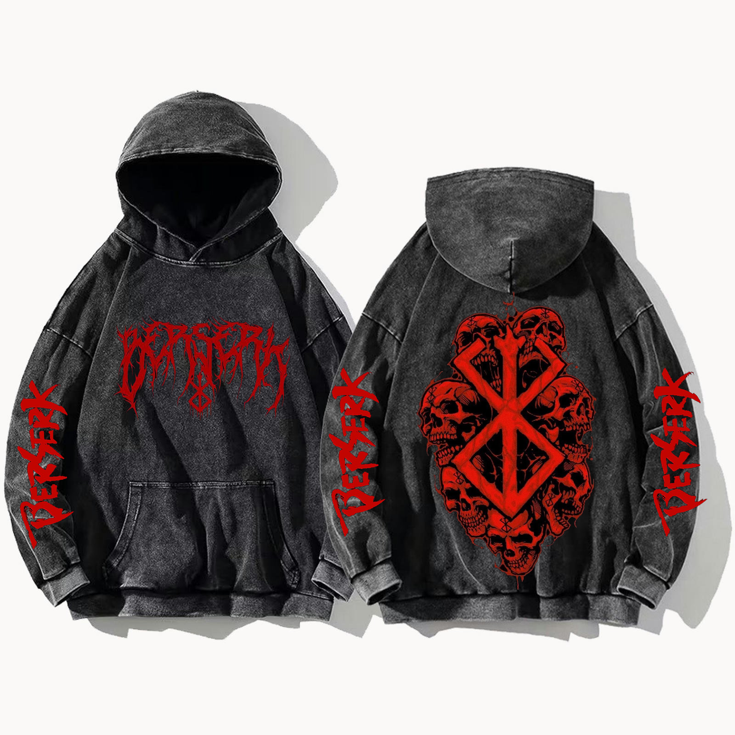 Berserk One Size hoodie Washed Back 2