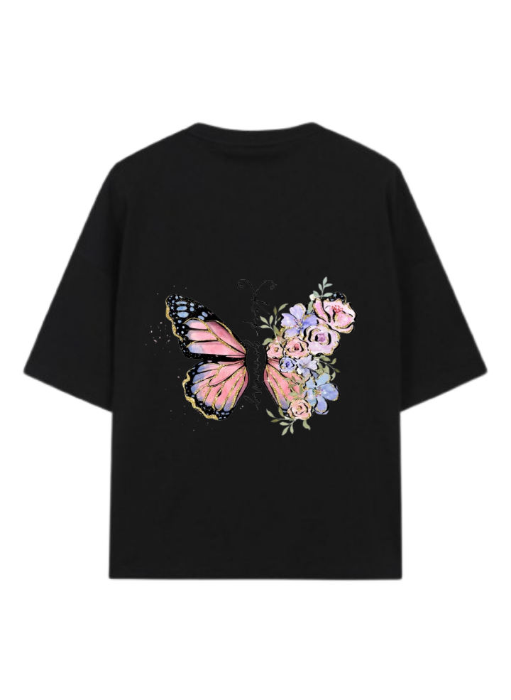 butterflies t- shirt Black 2