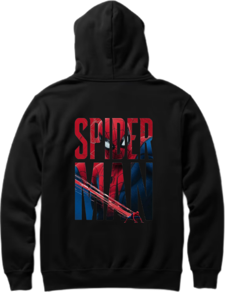 Spiderman One Size hoodie Black Back 2