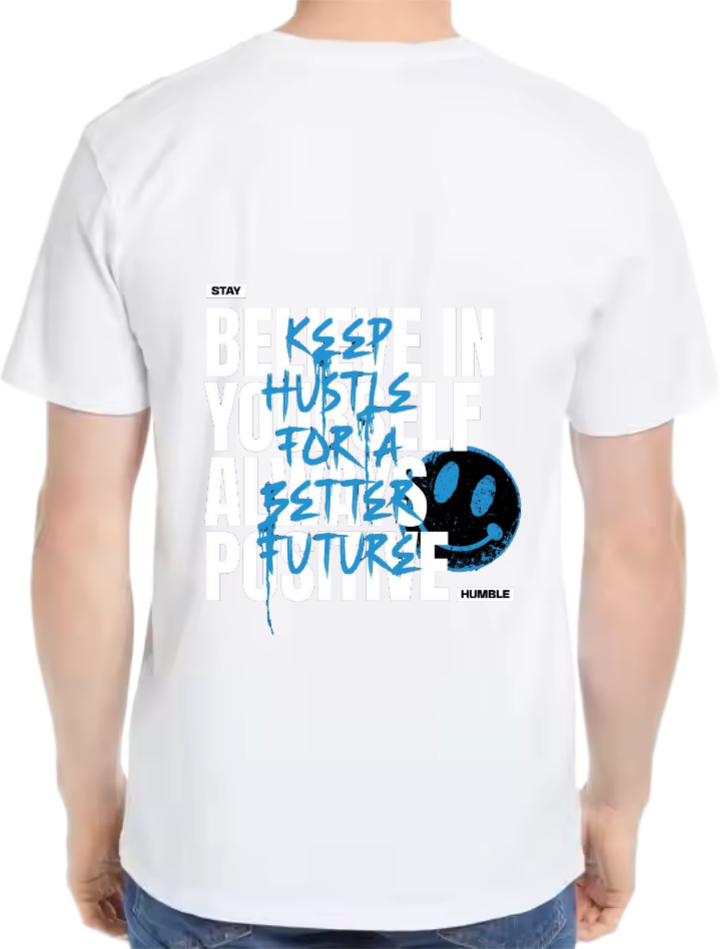 Smiley Face t- shirt Over Size White Back 2