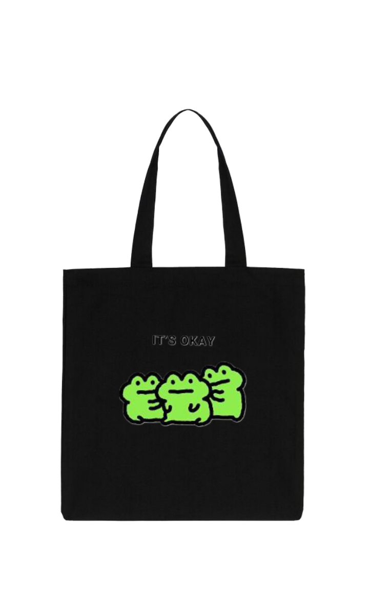 Frog tote bag Black 2