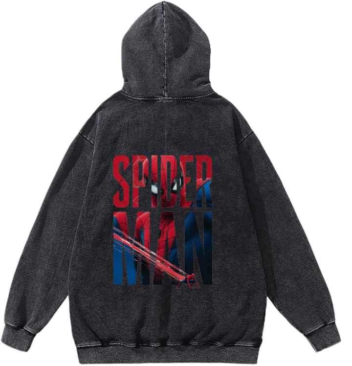 Spiderman One Size hoodie Washed Back 2