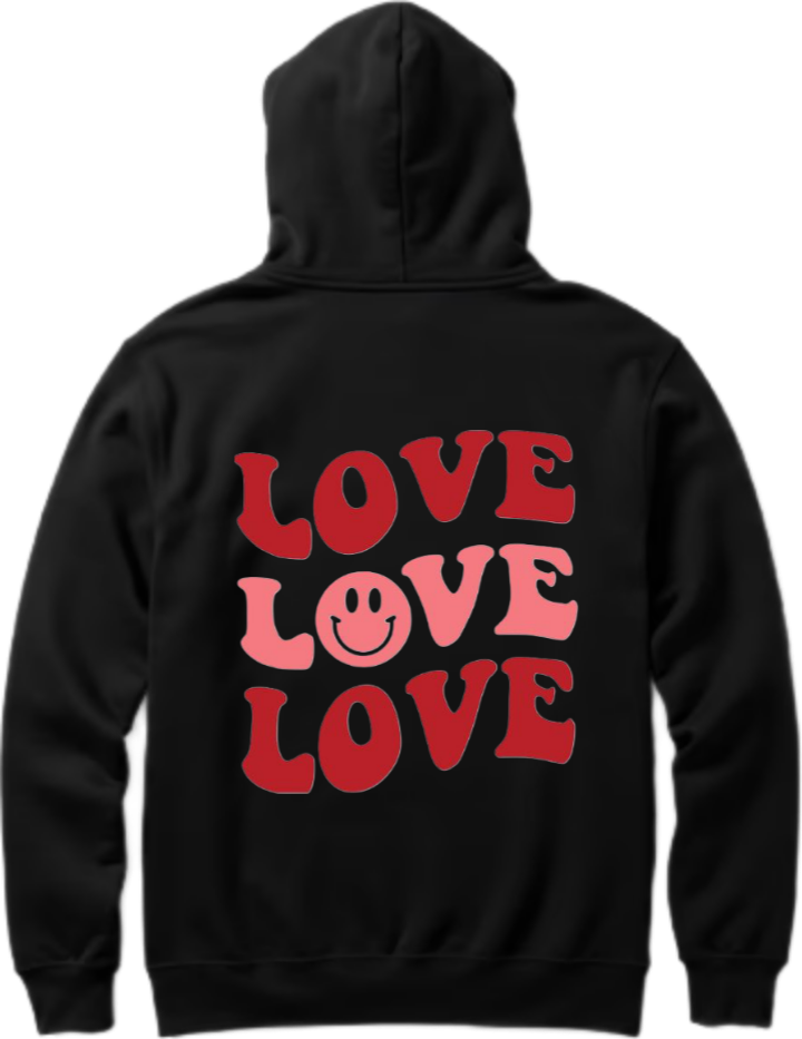 VaIentine coupIe Oversize Hoodie Black Back 2
