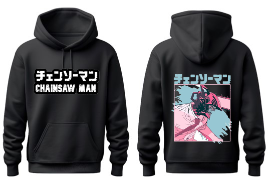 Chainsaw Man One Size hoodie Black Back 2