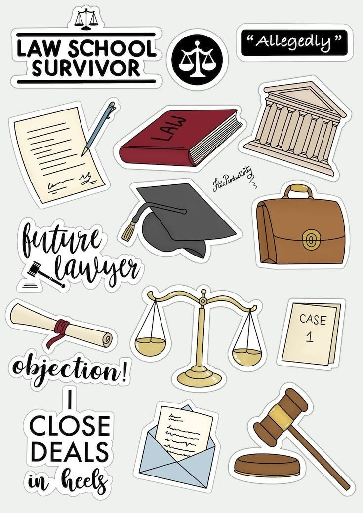 Law School Sticker Pack – Future Lawyer & Law School Survivor Vinyl Decals for Laptop, Planner, Water Bottle – Cute Legal Humor Stickers for Law Students, Attorneys, Paralegals