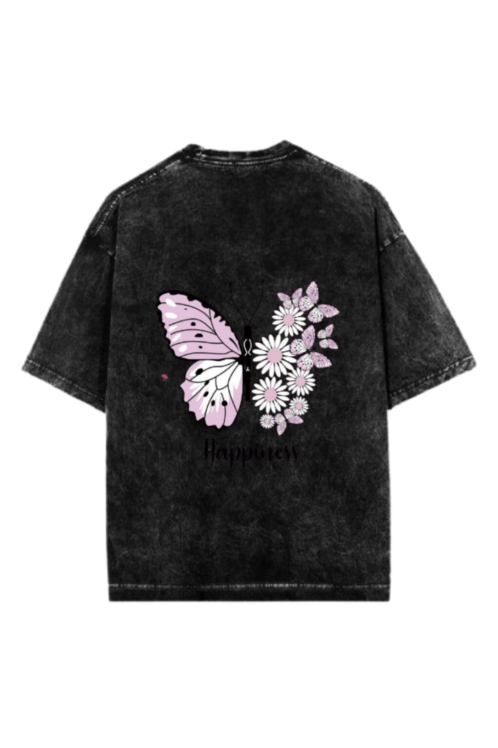butterflies One Size t- shirt Washed Back 2