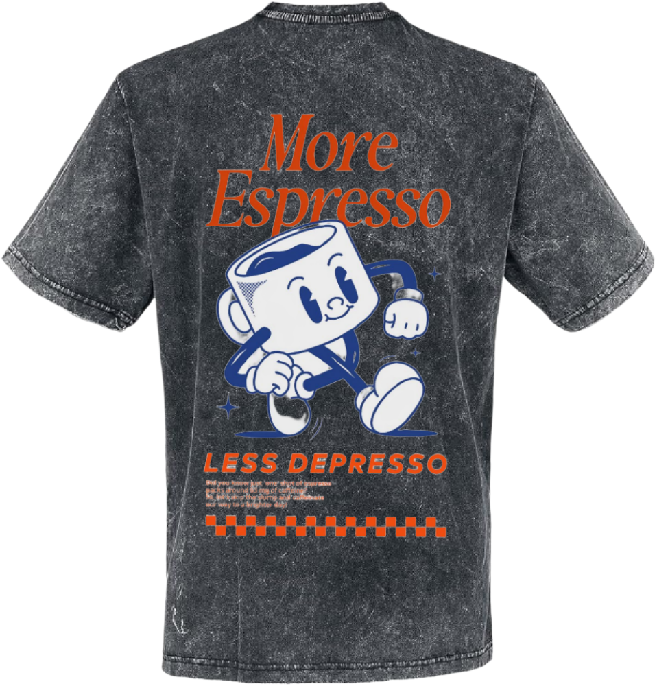 More Espresso t- shirt One Size Washed Back 30