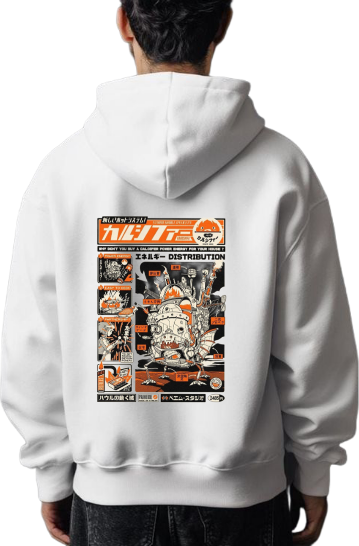 Howl's Moving Castle Over Size hoodie White Back 103