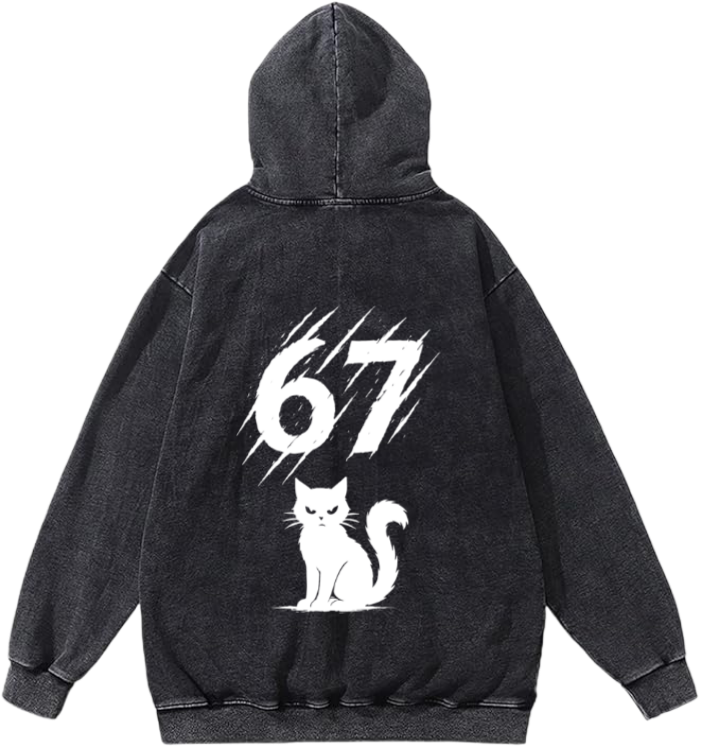 67 designs Oversize Hoodie Washed Back 30