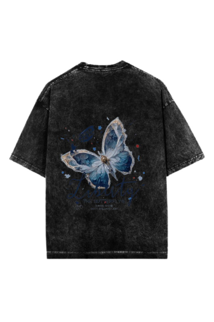 butterflies One Size t- shirt Washed Back 30