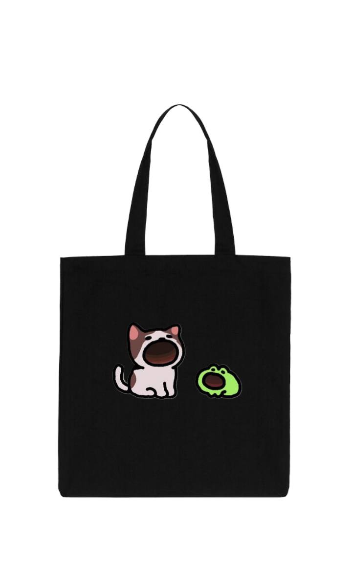 Frog tote bag Black 30
