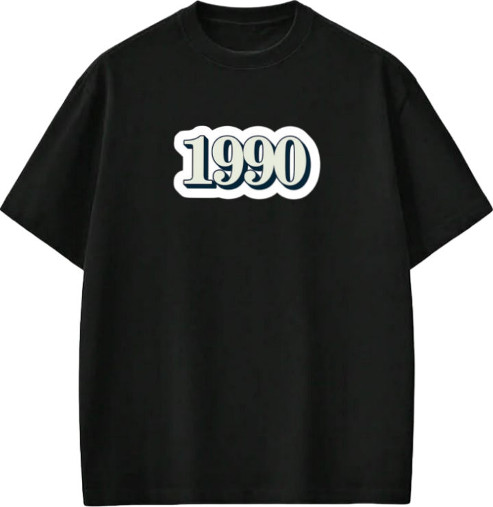 age t- shirt Black 1990