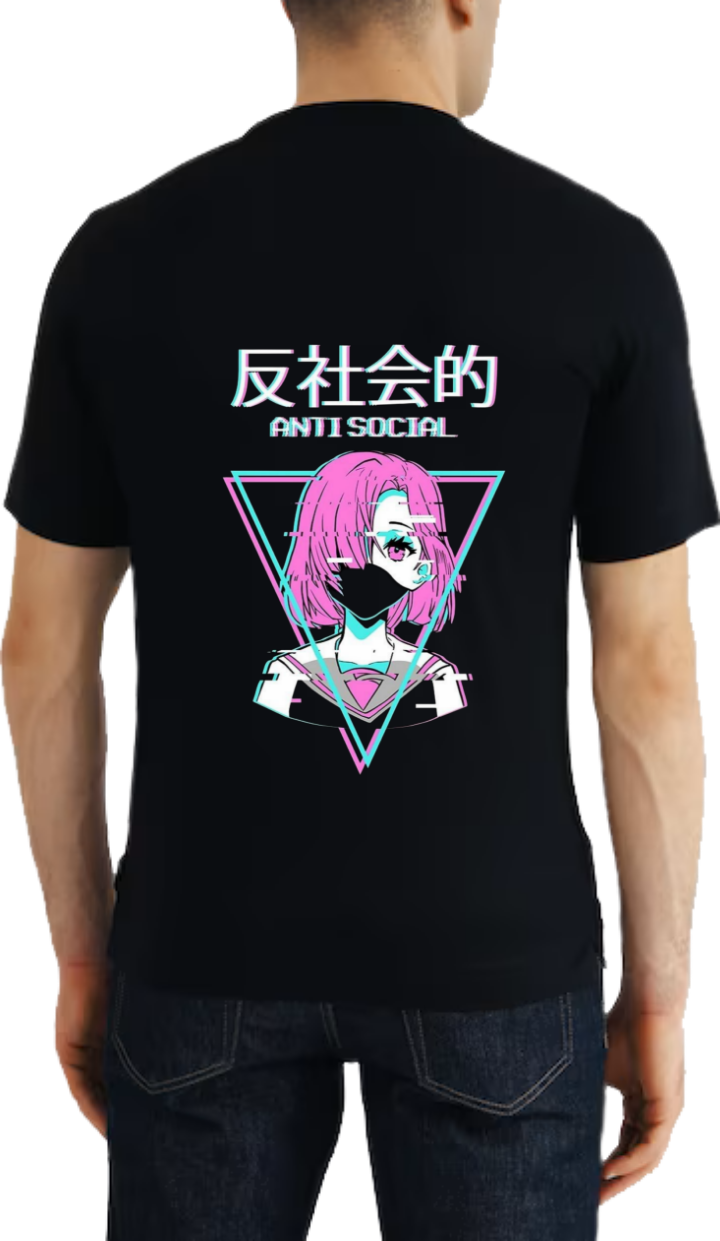 Vaporwave t- shirt One Size Black back 31