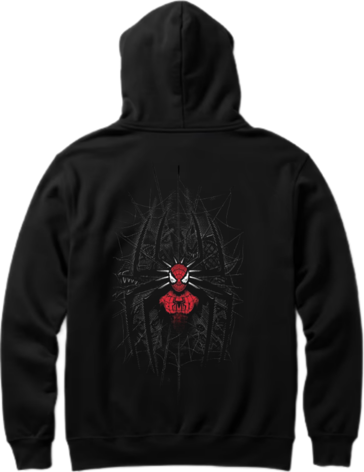 Spiderman One Size hoodie Black Back 31