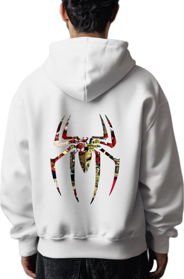 Spiderman One Size hoodie White Back 31