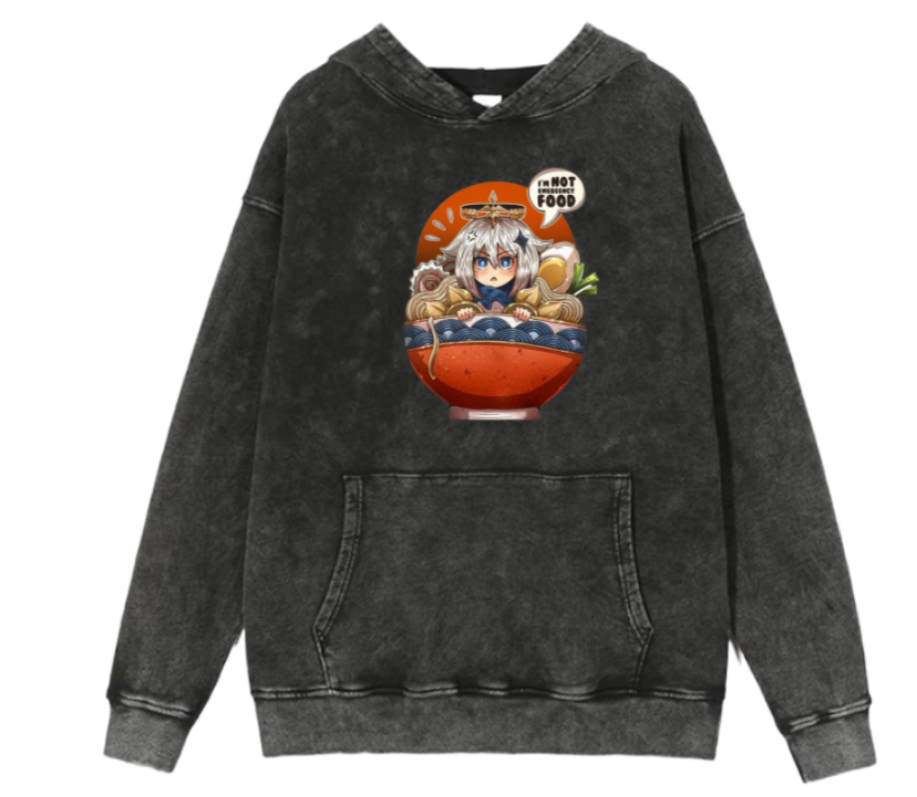 Genshin Impact Paimon Over Size hoodie Washed 31