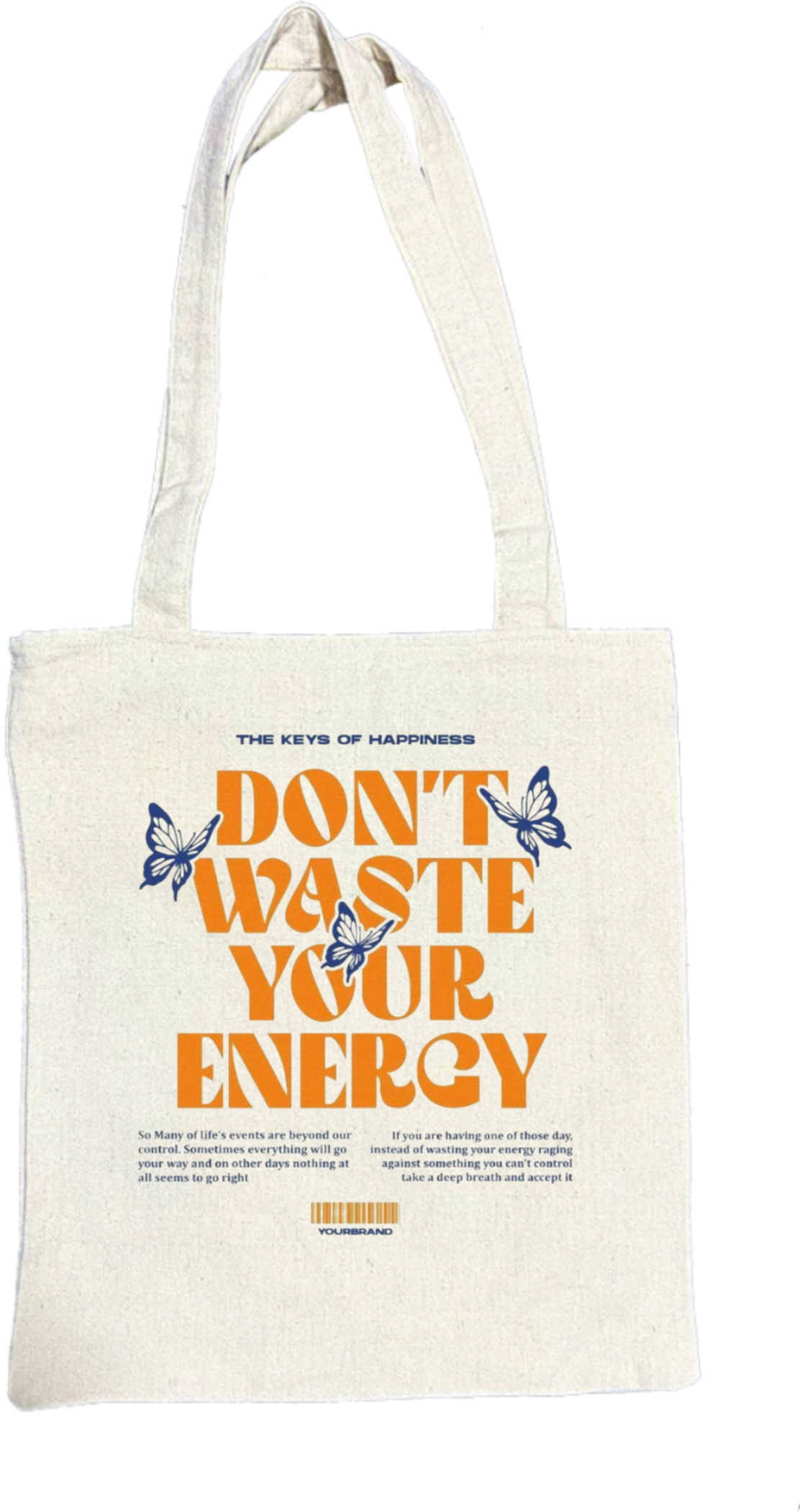 DON'T WASTE YOUR ENERGY tote bag beige 171