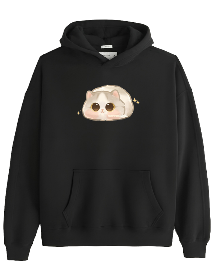 cat Oversize Hoodie Black 31