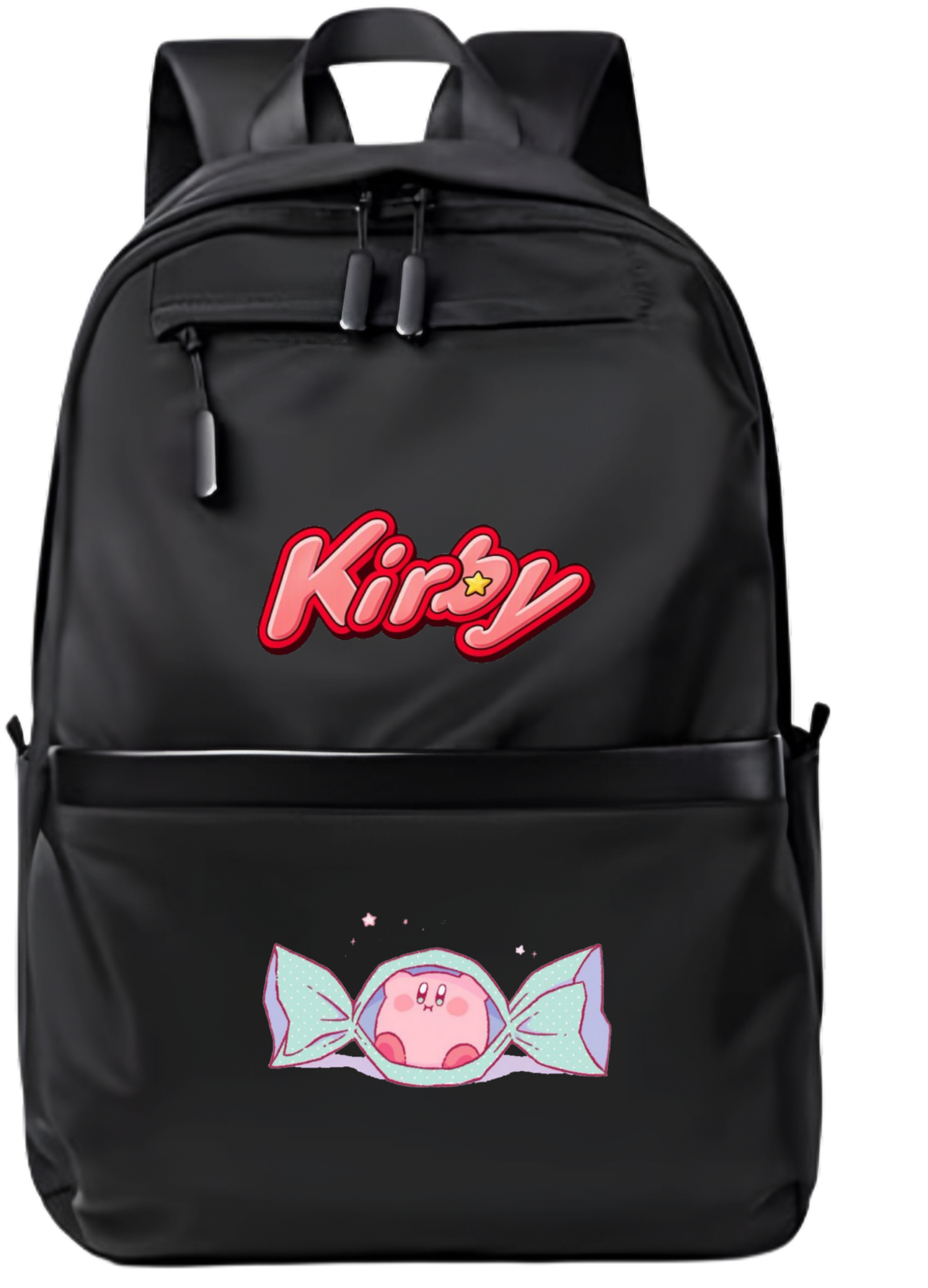 Kirby Backpack for Kids Teens, Cute Anime Cartoon Black School Bag, Casual Daypack Travel Bookbag for Boys and Girls 31