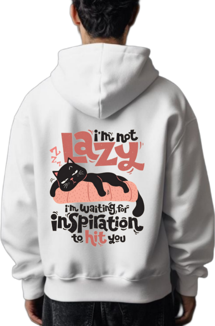 Z i'm not azy i'm waiting for inSpilation to hit you One Size hoodie White Back 31