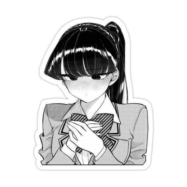 Komi Can't Communicate Chibi Characters Stickers Pack, Kawaii Manga Black and White Waterproof Vinyl Decals for Laptop, Water Bottle, and Journal 4