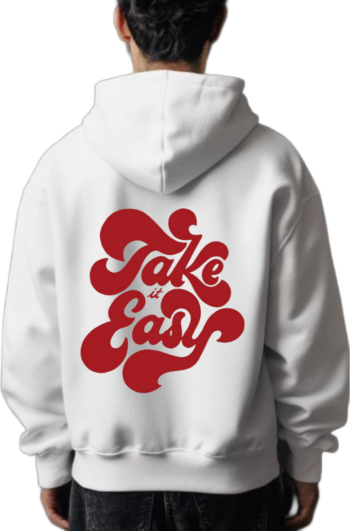 Take It Easy One Size hoodie White Back 32