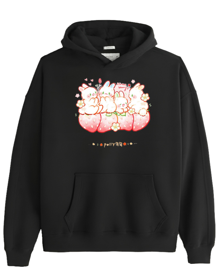 bunny Oversize Hoodie Black 32