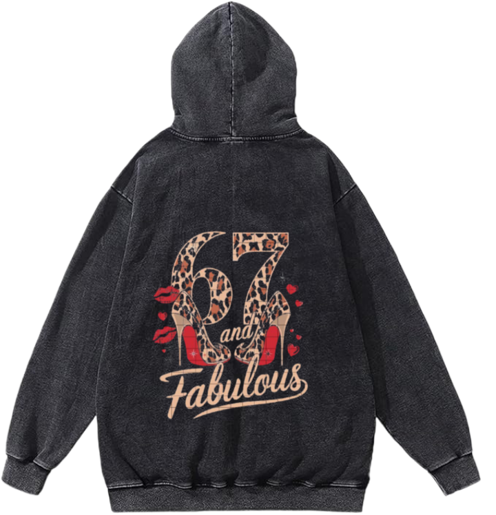 67 designs Oversize Hoodie Washed Back 32