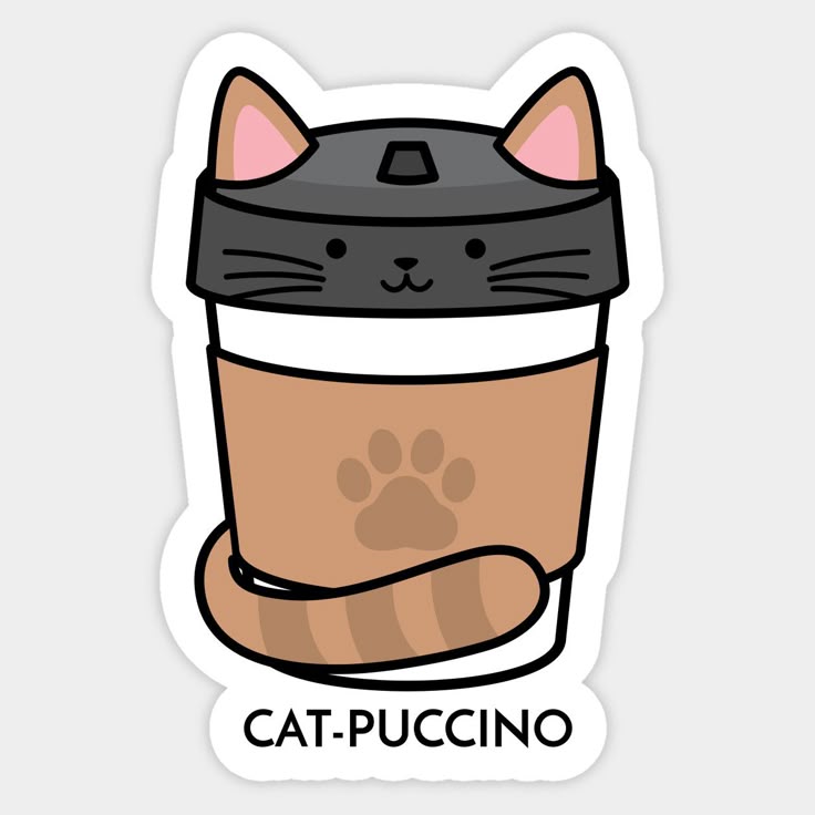 Sticker coffee CAT-PUCCINO 32