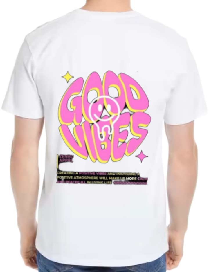 Good Vibes t- shirt One Size White back 32