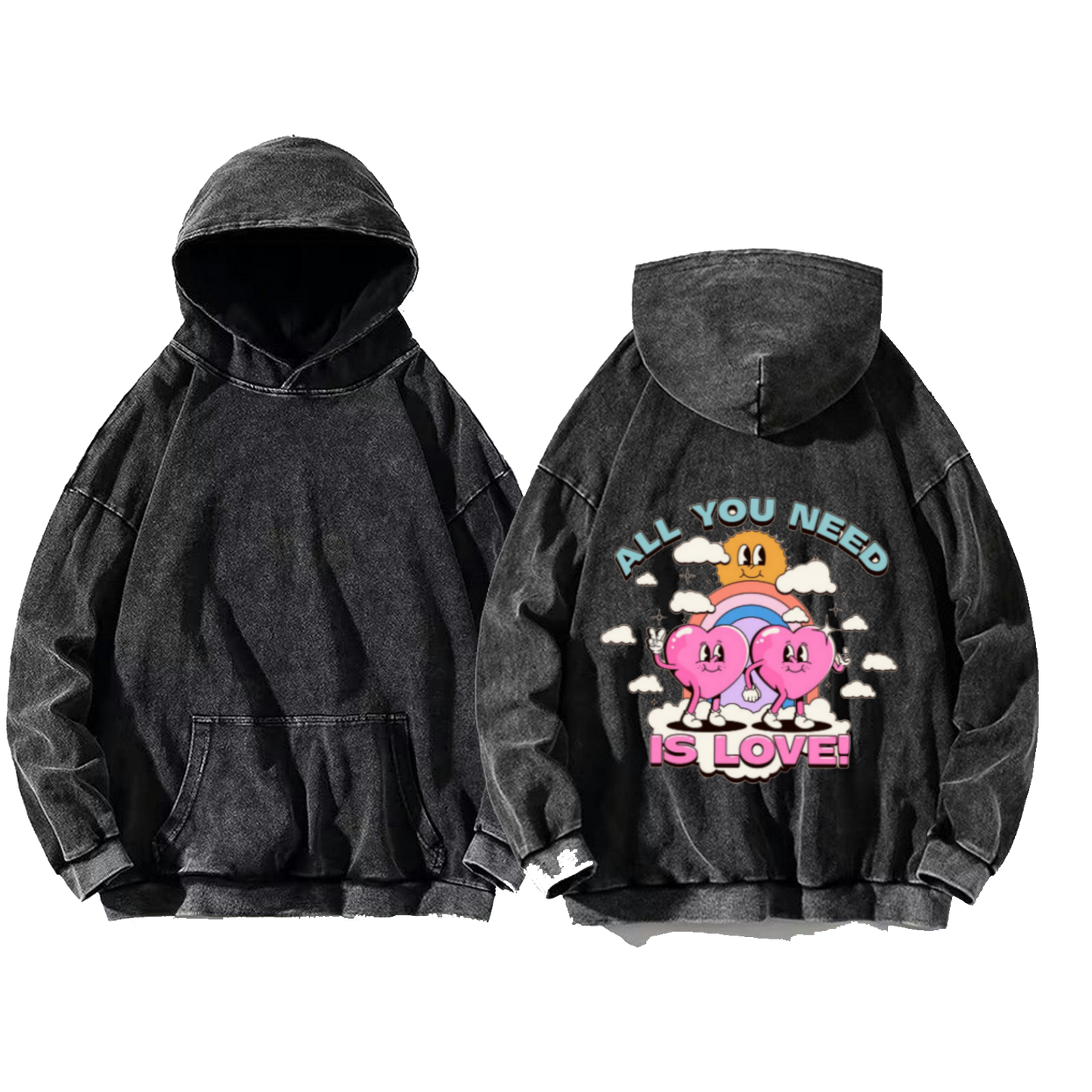 All You Need Is Love One Size hoodie Washed Back 32