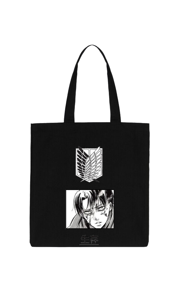 Anime Attack on titan shingeki no kyojin Aot Black tote bag 33