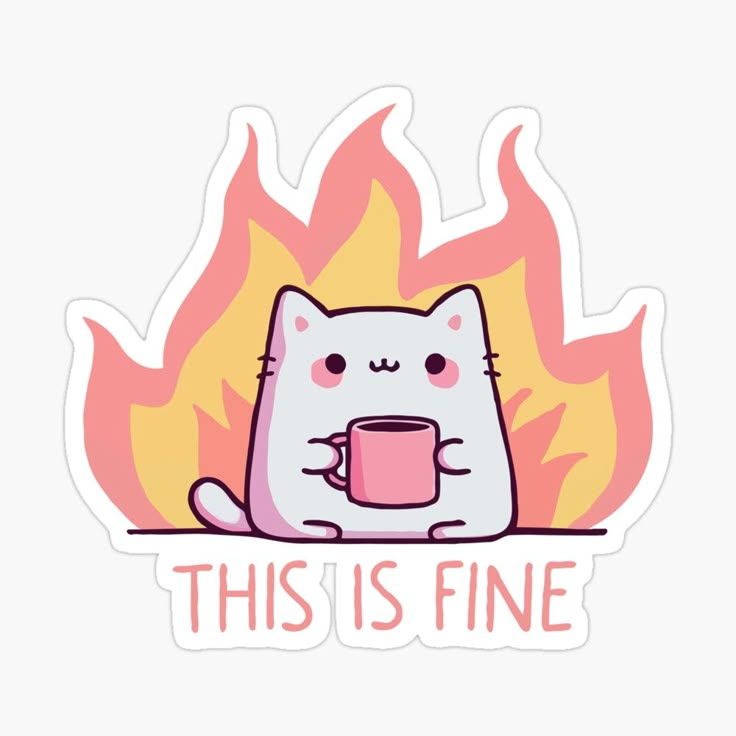 Sticker coffee THIS IS FINE 33
