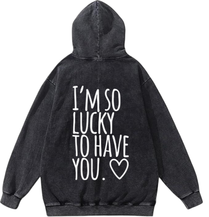 VaIentine coupIe Oversize Hoodie Washed gray Back 33