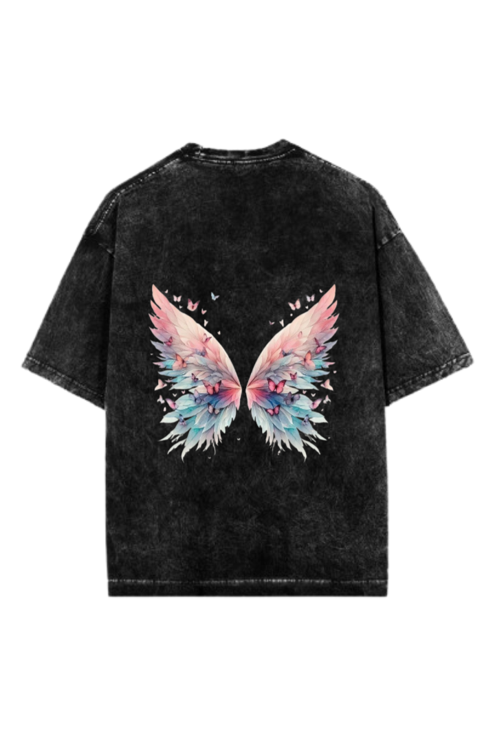 butterflies One Size t- shirt Washed Back 33