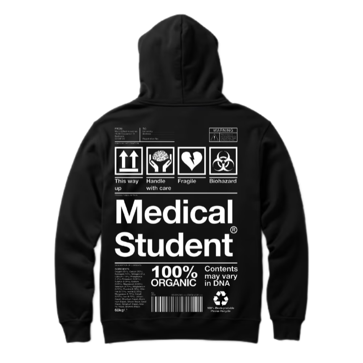 Medical Student Back text oversize hoodie back 33