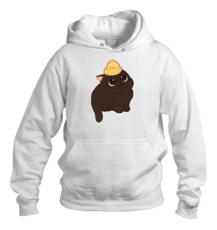 cat Oversize Hoodie White 33
