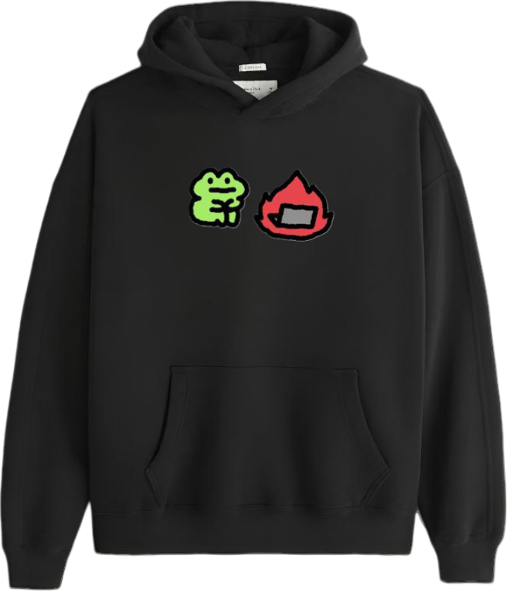 Frog Oversize Hoodie Black 33